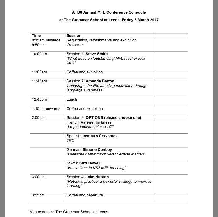 suzibewell's tweet photo. MFL Conference @ismla_uk in march. Reasonable delegate rates. Speakers include moi, @spsmith45 @jakehuntonMFL #mfltwitterati https://t.co/gpUt2suOxX