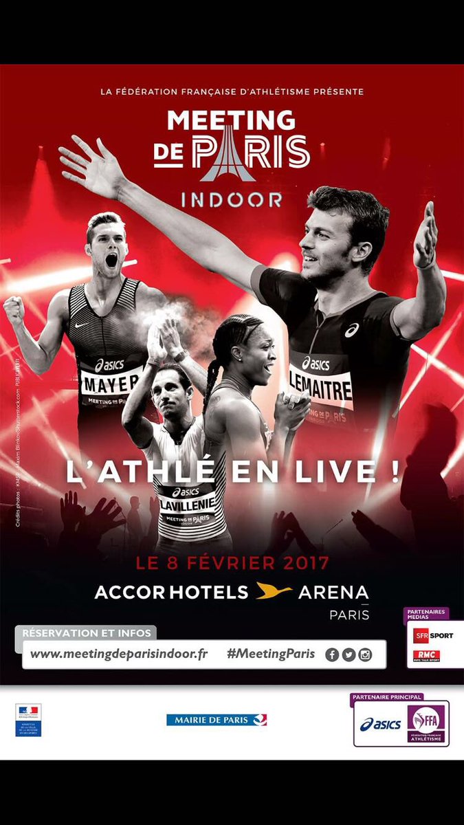 Meeting indoor de Paris le 8 Février à l'Accodhotel Arena de Bercy , à ne pas rater #FFA #accordhotelarena