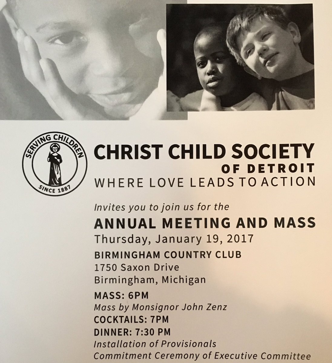 ChristchildPrez's tweet photo. CCS Annual Meeting and Mass Thursday, January 19. https://t.co/Gf5vCxw9yC