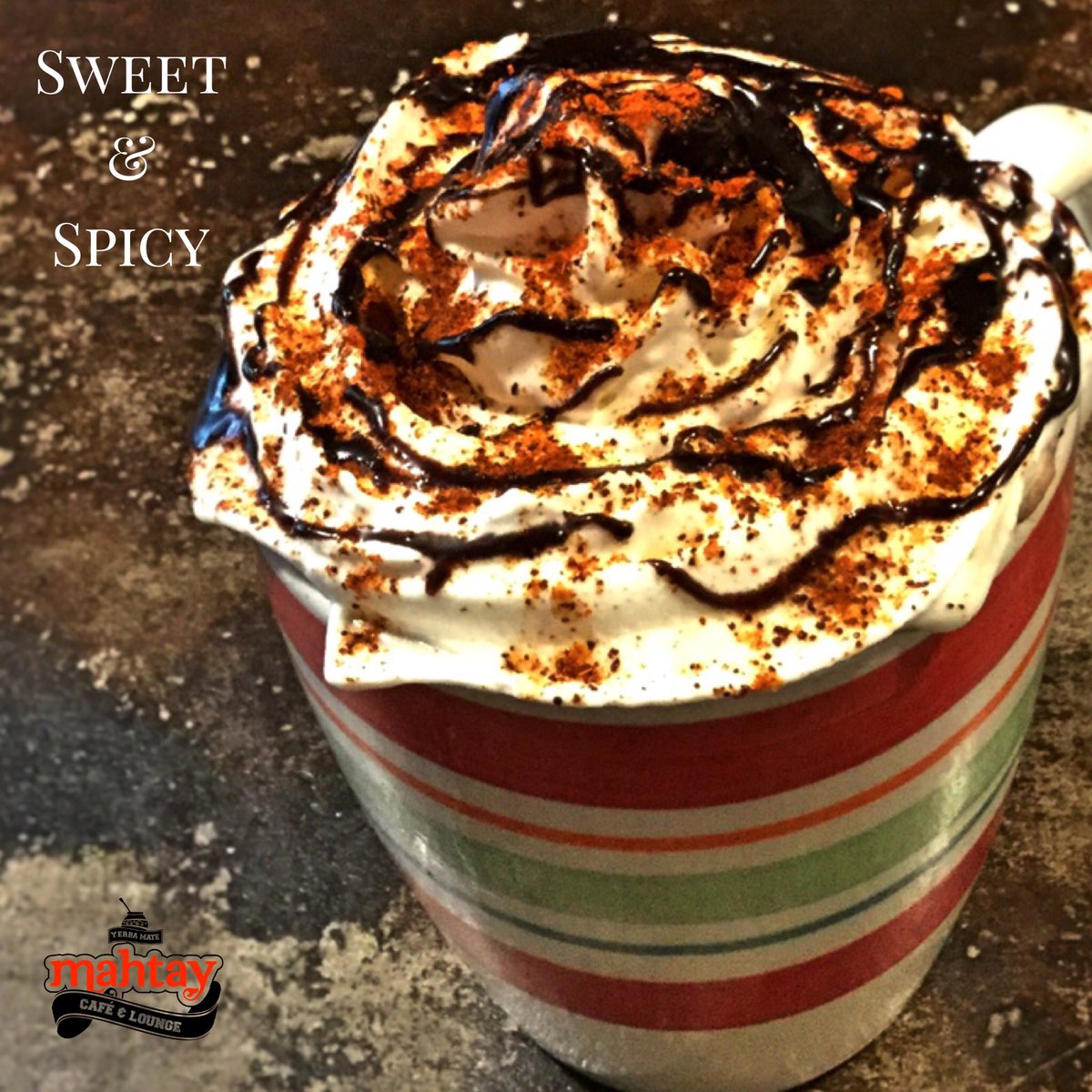 MahtayCafe's tweet photo. Sweet &amp; Spicy 🌶 hot chocolate or latte guaranteed to warm you up!  #hotchocolate #latte #warmup https://t.co/GBlkK1LoPj
