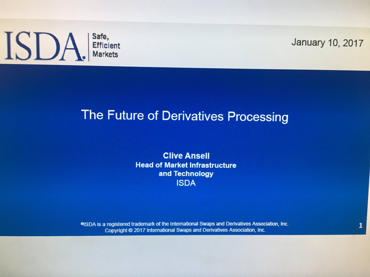 srolondon's tweet photo. London: lively @ptdl_group discussion w/Clive Ansell @ISDA; challenges - data, reporting, deriv docs &amp; what #blockchain/dlt can really solve https://t.co/J27L7V38Oa