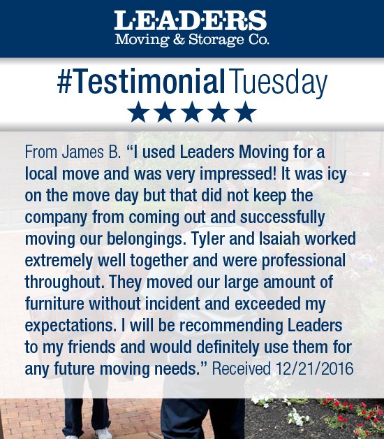 LeadersMoving's tweet photo. #TestimonialTuesday From James B. Received 12/21/2016 #LeadersMoving #Columbus See More: https://t.co/kdmI0pEpaD https://t.co/dU4uJkGdNF
