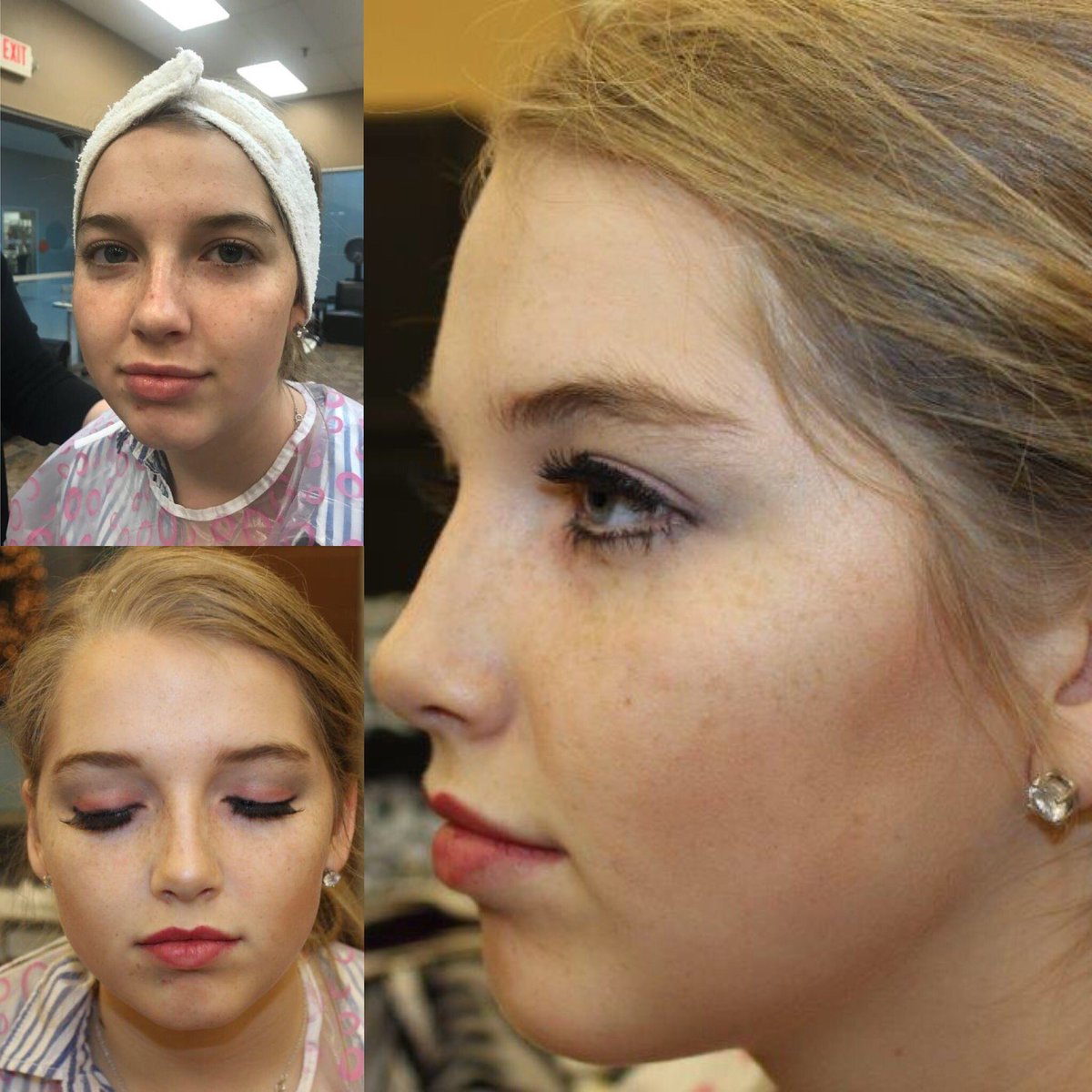 faustinstitute's tweet photo. Ms. Stettnichs's makeup class test-out "before" & "after". #faustfocus https://t.co/fQICkqDTDp