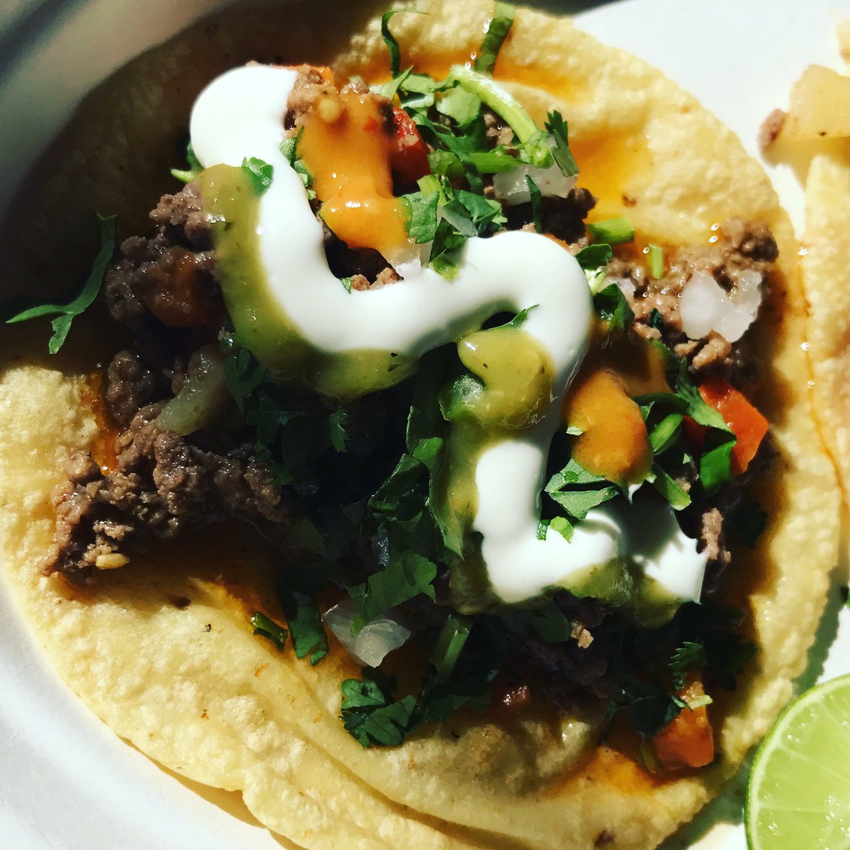Olveralu's tweet photo. Do you even taco Tuesday though bro?!? #picadillo #nixtamal #housemadetilla #trompo #dallas #tacotuesday https://t.co/Sx30CFAiQL