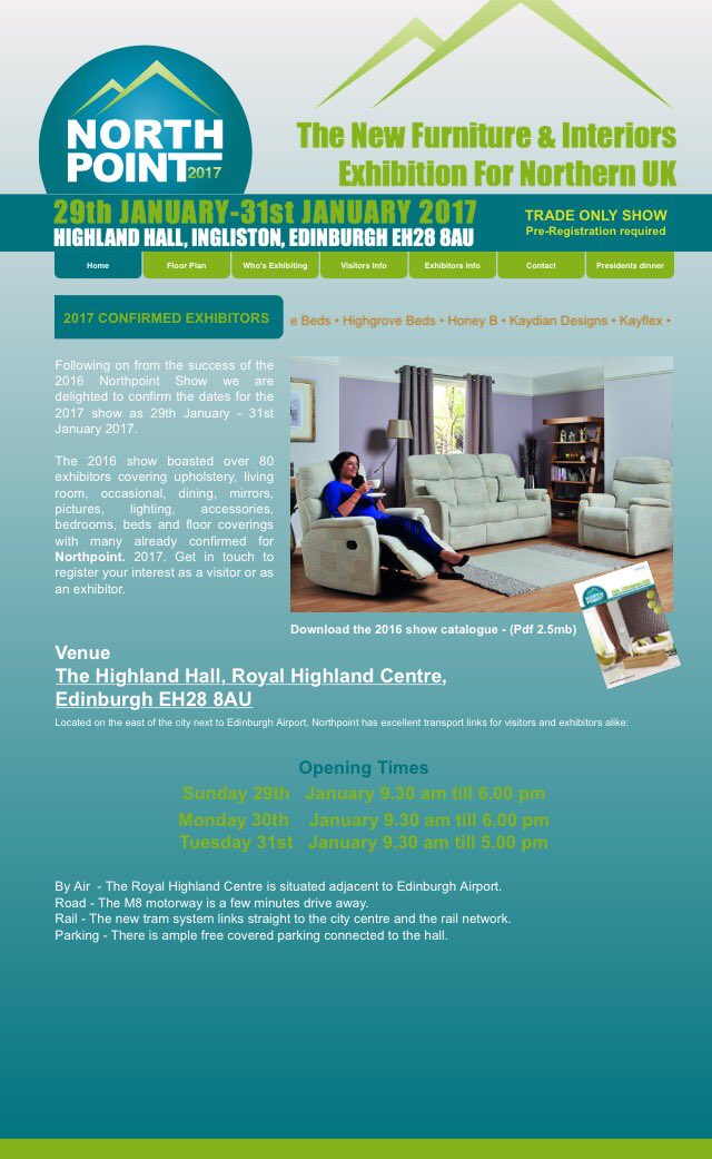 SatoriFurniture's tweet image. We'll be at the North point furniture show at The Highland Hall, Royal Highland Centre, Edinburgh on the 29th - 31st of January.