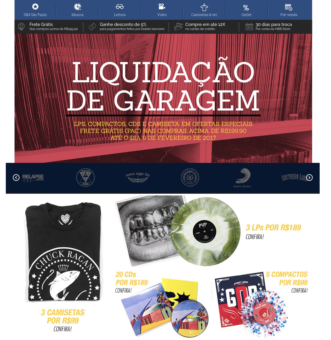 Começou a quarta edição da nossa “Liquidação de Garagem": hbbstore.com