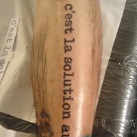 BeachTonKor's tweet photo. l'art c'est la solution (ou pas) au chaos... #tattoo #Tatouage #SaintNazaire #stnaz  #beachtonkor #philosophie https://t.co/QTP7oNJqc2