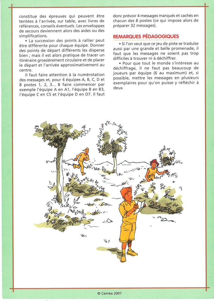 On se retrouve aujourd'hui pour une nouvelle fiche d'activité des Ceméa. Cette fois, un jeu extérieur : la piste aux messages.