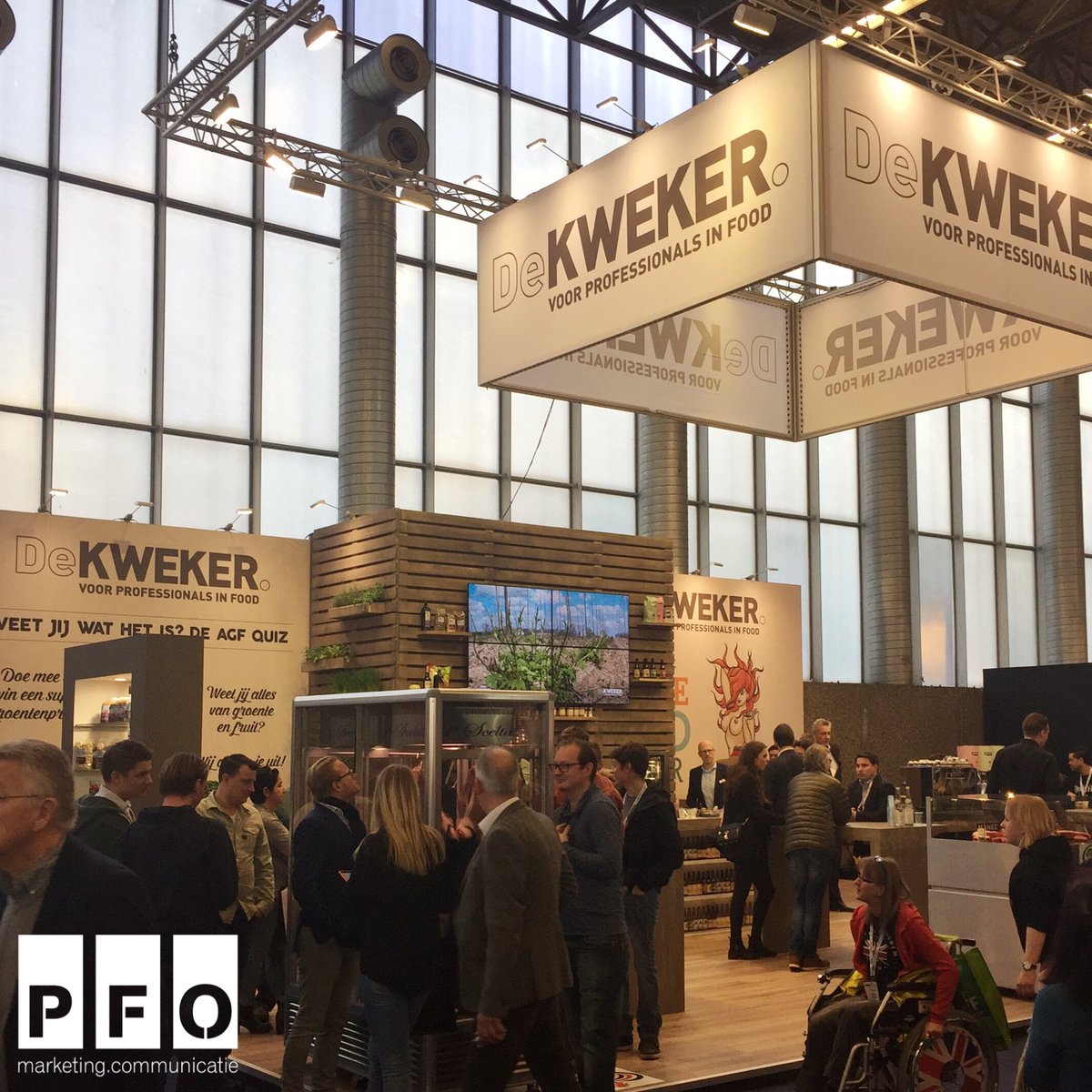 BUROPFO's tweet photo. PFO op de @Horecava; de stands van de @DeKwekerFood en de Vries van Oers staan er prachtig bij! #BUROPFO #PFO #Horecava https://t.co/t8k6V543dT