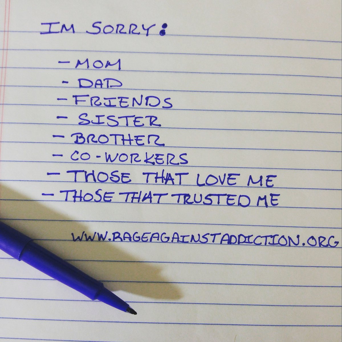 Recovery and making amends.