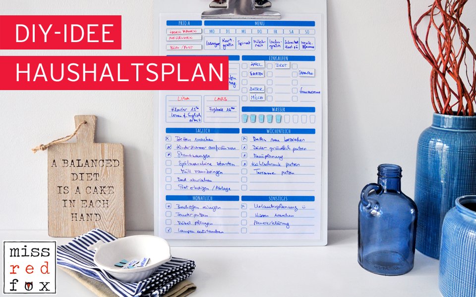 Neues Jahr, neue Vorsätze, neue Pläne...Mit dem DIY Haushaltsplan von <a href="/_missredfox_/">miss-red-fox</a> bleiben Termine &amp; Co im Blick : bit.ly/diy-haushaltsp…