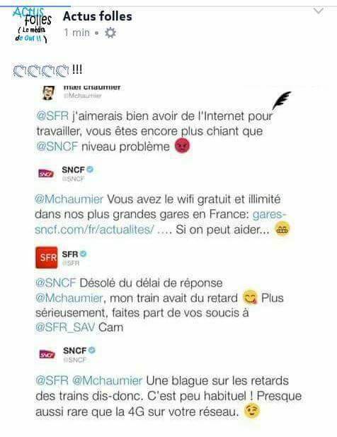 KiaColorReggae's tweet image. Un #client pris entre deux!
#Réseauferroviaire #RéseauquatrièmegénérationMOBILE
@SNCF_Digital #winner malgré tout!
@SFR #deuxièmedauphine!