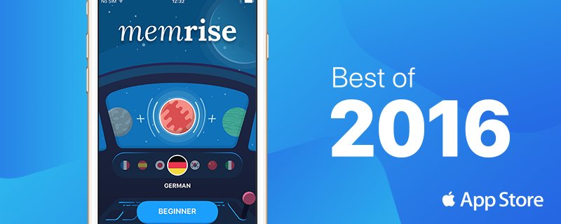 memrise's tweet photo. We're one of the #BestOfAppStore in 2016! Check us out on @AppStore and join the best learning adventure! https://t.co/zBEpMBcsAe https://t.co/XJIVWA2Lgd