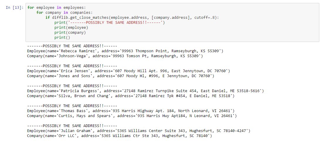 python4cpas's tweet image. Find potential employee/vendor fraud with Python&apos;s difflib module #python #accounting #CPA python4cpas.com/2017/01/module…