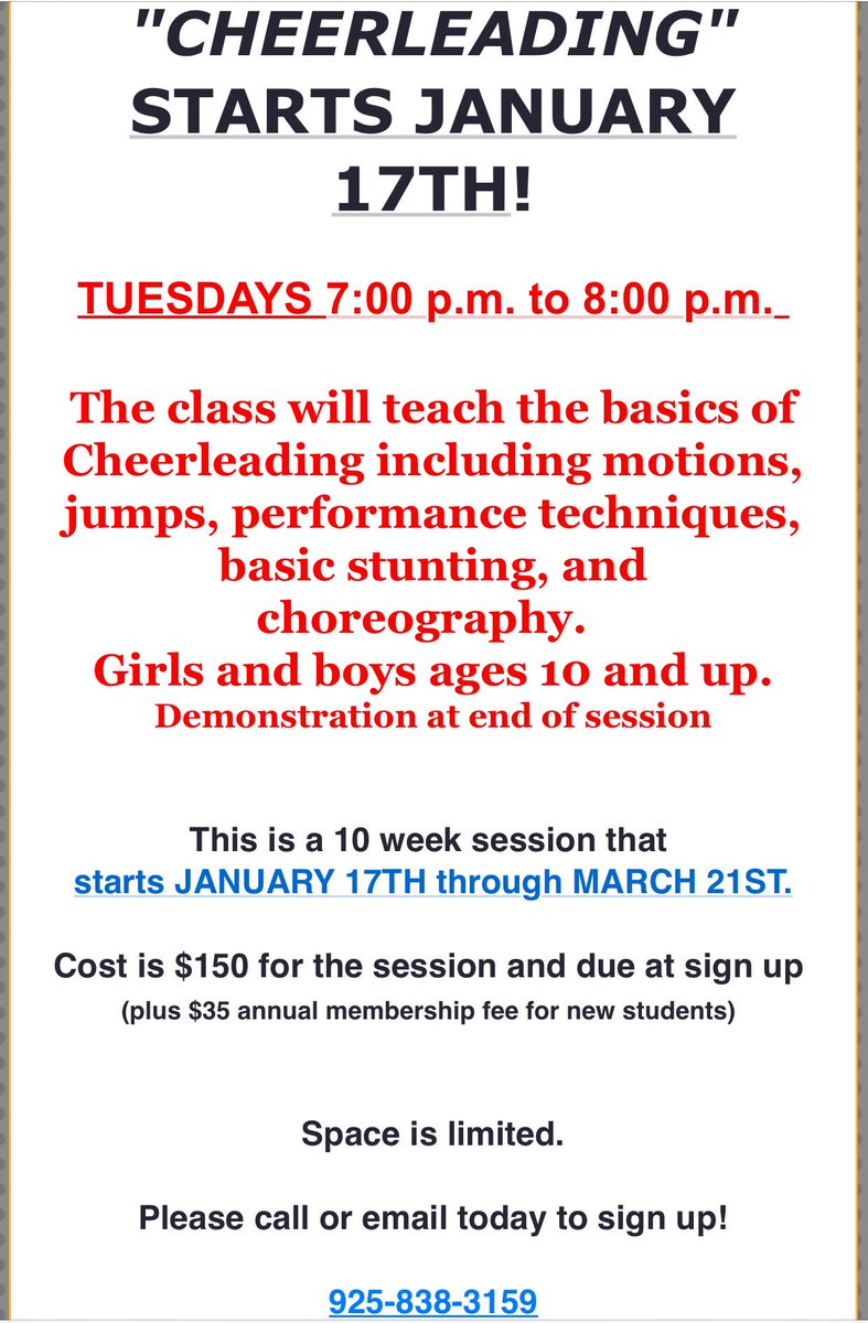 _ValleyCheer's tweet image. REGISTER TODAY! Space is limited. 925-838-3159 info@valleycheeranddance.com