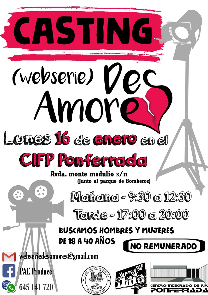¿Te gusta la actuación? buscamos actores para una #webserie! Apúntate, sé protagonista en nuestro capítulo piloto <a href="/imasonfp/">ImagenSonido PONFE</a> <a href="/CIFPponferrada/">CIFP Ponferrada</a>