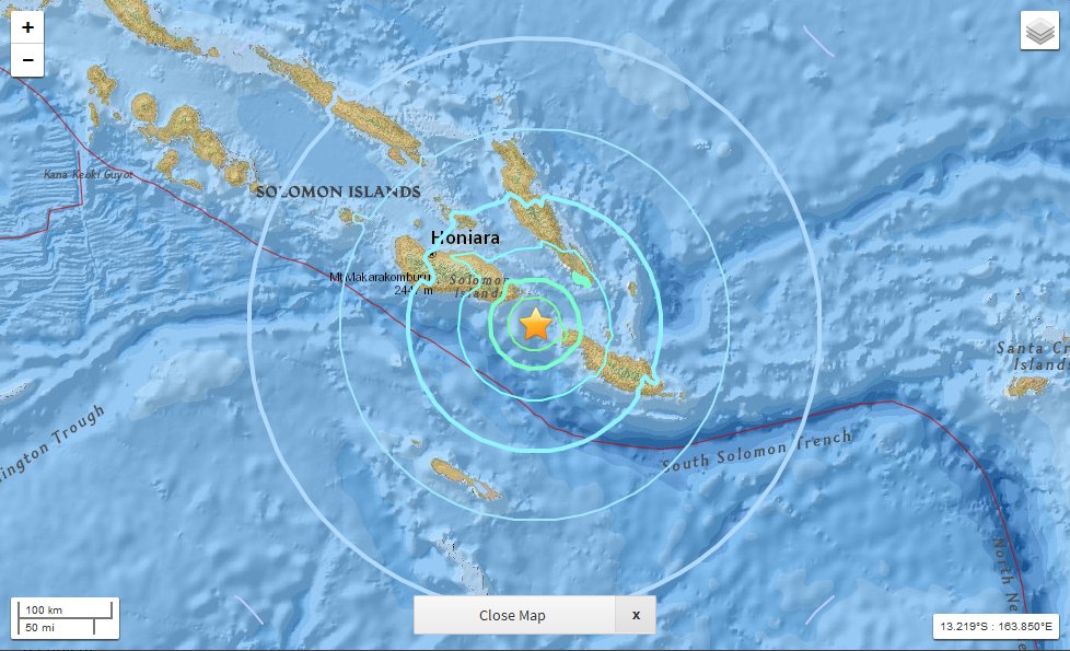 Forte terremoto adesso nelle Isole Salomone