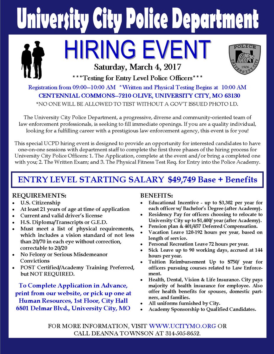 Hiring Event! 
Saturday, March 4, 2017 - 09:00 AM 
Centennial Commons, University City, MO