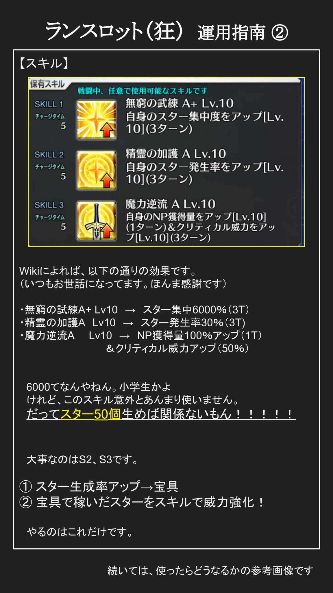 むっとん Fatego Fgo ランスロット 狂 の運用プレゼンです 強化クエストで第3スキルが解放される前から酷使してきた愛を理解してもらえたら幸いです 効率厨としてこれほどオススメしたいサーヴァントは他に居ません 本当にオススメです 4 むっとん Fatego Fgo ランスロット 狂 の運用プレゼンです 強化クエストで第3スキルが解放される前から酷使してきた愛を理解してもらえたら幸いです 効率厨としてこれほどオススメしたいサーヴァントは他に居ません 本当にオススメです 4