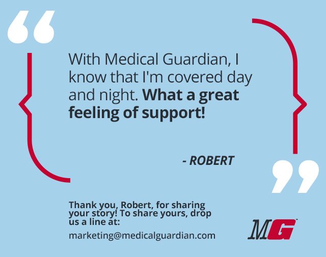 MedicalGuardian's tweet photo. We're happy to provide 24/7 protection to all of our clients. Thanks Robert for such a great #testimonial about our #MedicalAlertDevices! https://t.co/zLVXExpqUl