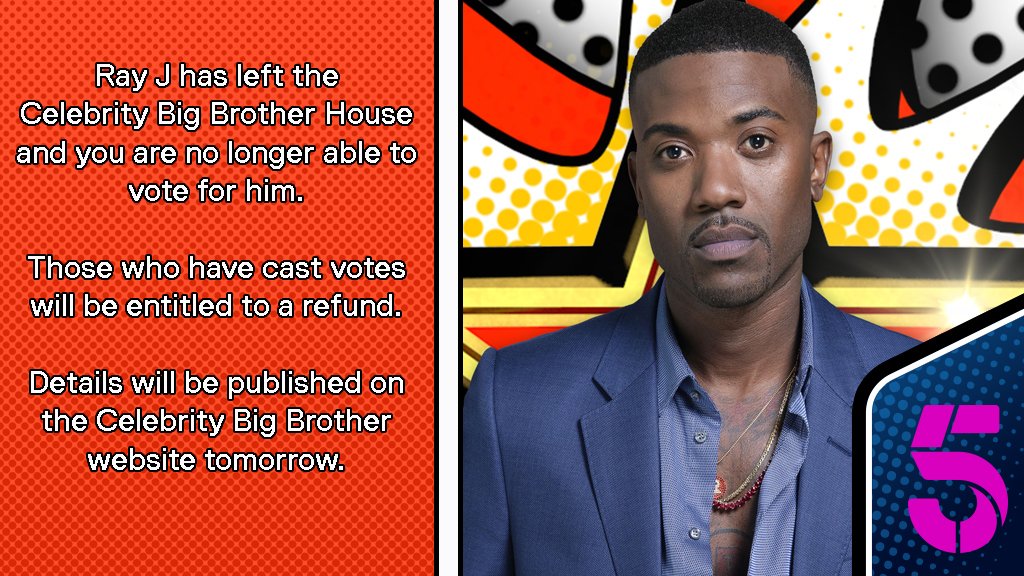 bbuk's tweet photo. Ray J has left the Celebrity Big Brother House #CBB https://t.co/Z1ChKgaUh2