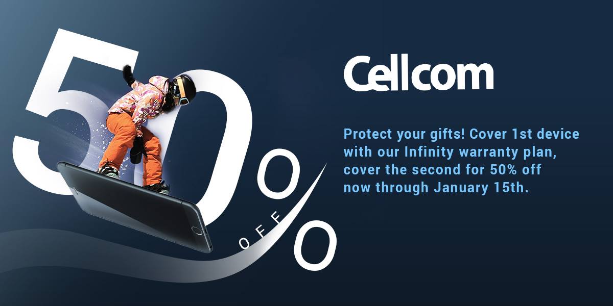 Cover 1 device with our warranty plan, cover the second for 50% off now through January 15th.