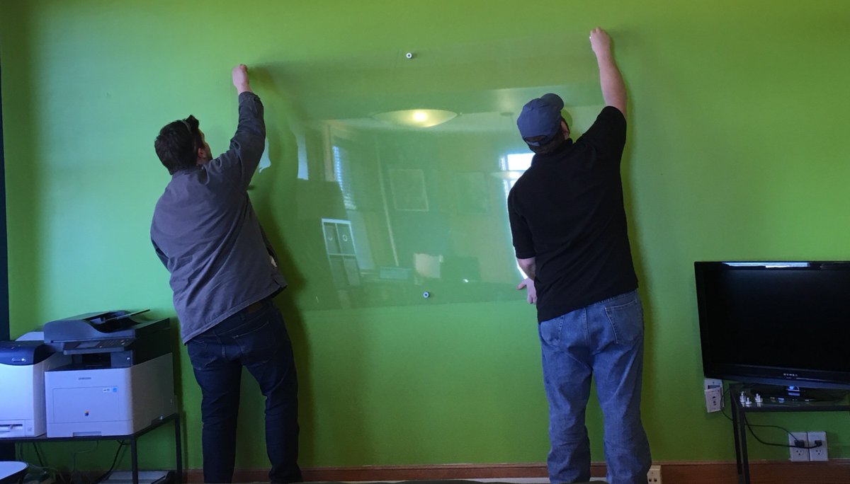 Webb_Technology's tweet image. Thanks for installing our new &quot;whiteboard&quot; @VictorySignCo!  Our team mocks up client ideas all the time &amp;amp; this will work great!