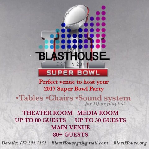 BlastHouseGA's tweet photo. In need of a place to book your super bowl party?! Contact us today for rental info! https://t.co/WmHTUodu6m