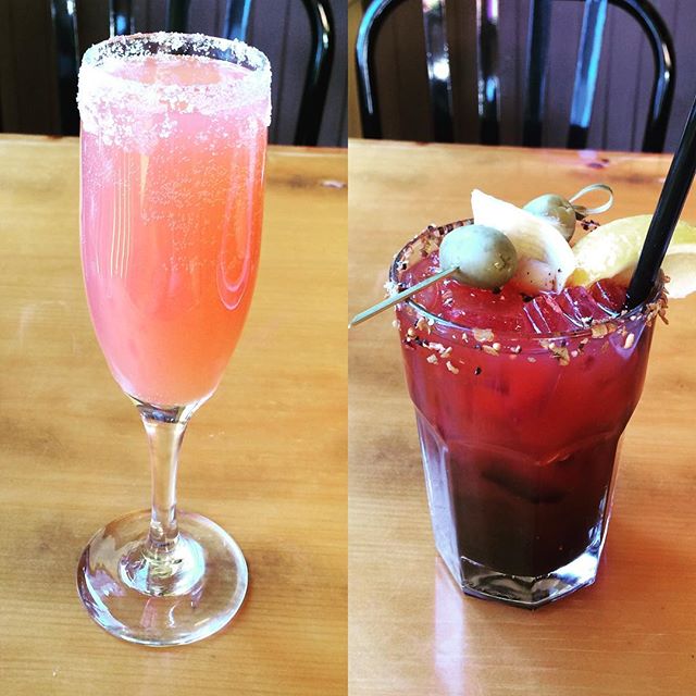January cocktail specials: Seabreeze Mimosa and Mediterranean Caesar. #shinecafe #summerdreaming #mimosas #caesar #victoria #pickmeup #yyj