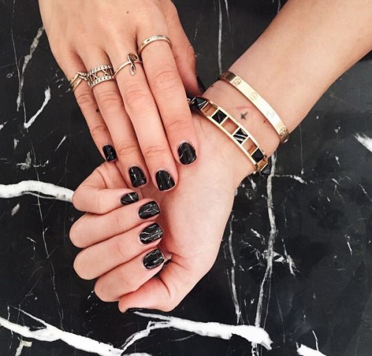 Nothing like a hint of nail envy to get you inspired! We're loving this marble effect black! So gorgeous! #ElieBeaumont #style