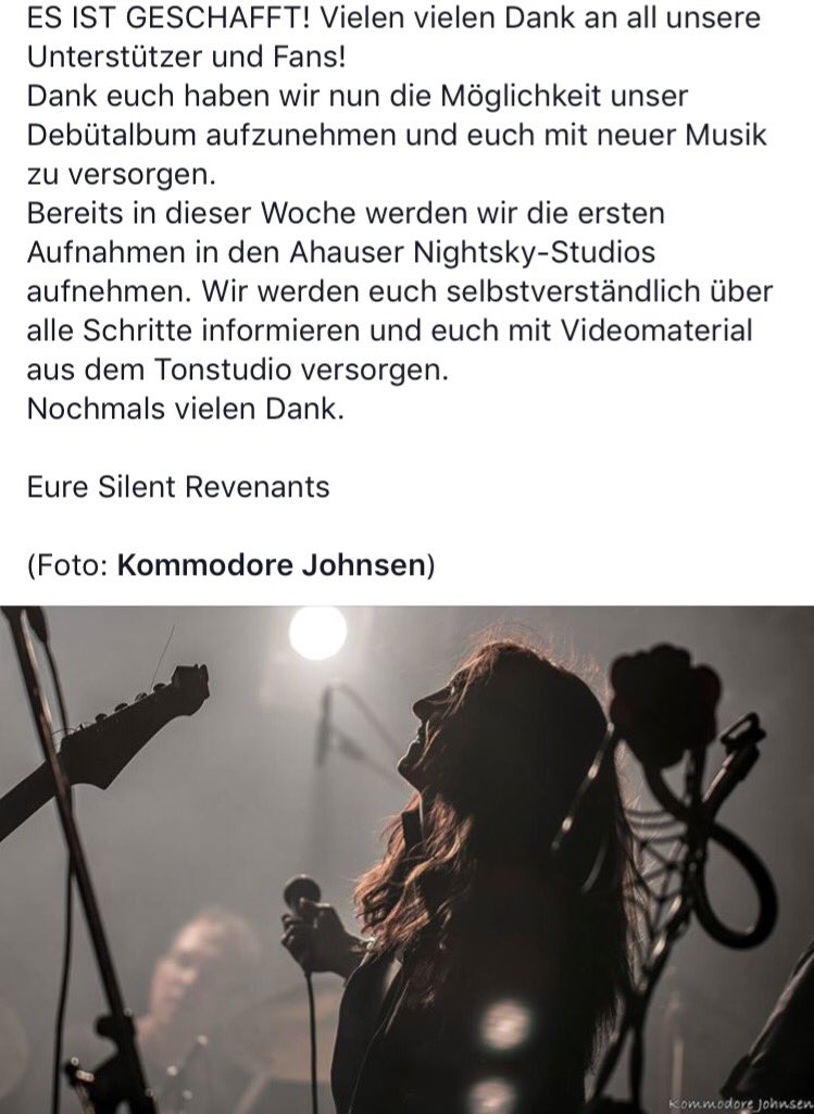 GESCHAFFT!!! Ihr seid der Hammer! Donnerstag starten wir mit unserer Album-Aufnahme 😉👍