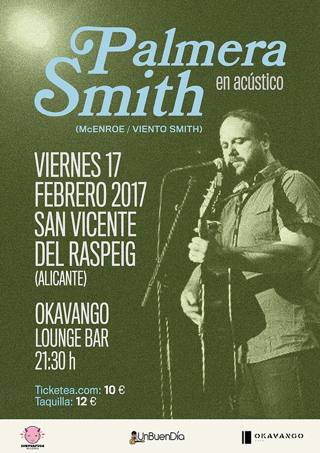 📣 El 17 de Febrero <a href="/palmerasmith/">Palmera Smith</a> <a href="/McEnroe_Banda/">McEnroe_Banda</a> <a href="/VientoSmith/">Viento Smith</a> en acústico #Alicante 👇🏻 no te lo puedes perder