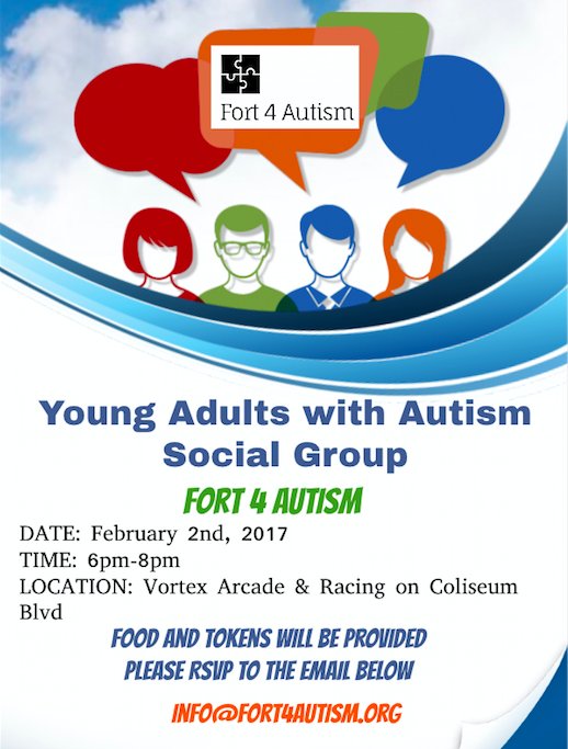 Our next Young Adults with Autism Social Group will be Feb 2 6-pm @ Vortex Arcade. #fortwayne #autism