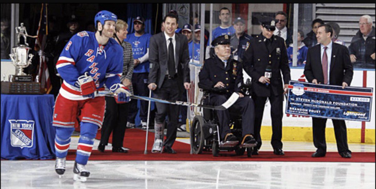NYPDPC's tweet image. Det. McDonald, 59, who loved cops/community/life &amp;amp; @NYRangers, has passed. Source of inspiration &amp;amp; incredible hope to people the world over.