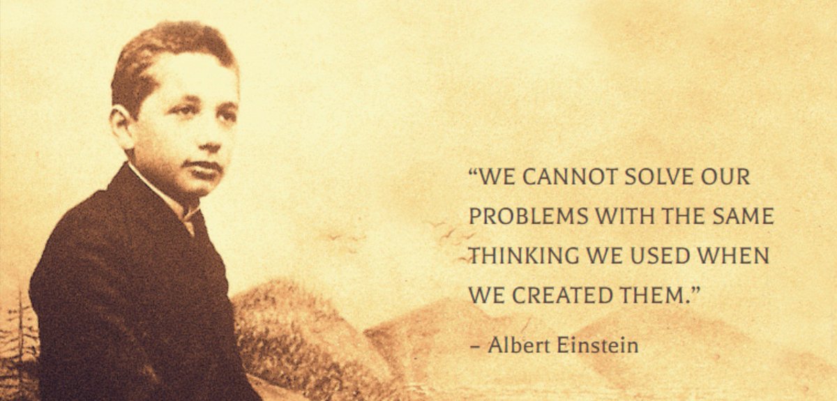 OTWealth's tweet photo. WE CANNOT SOLVE OUR PROBLEMS W/ THE SAME THINKING WE USED WHEN WE CREATED THEM-#AlbertEinstein. Why OT is different: https://t.co/viph1aAVed https://t.co/YklXFVwAwt