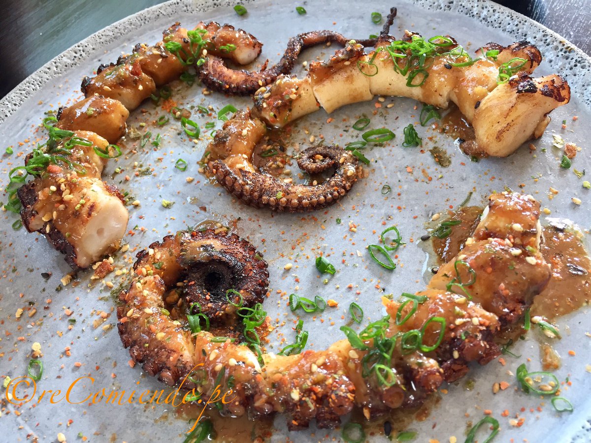 recomiendope's tweet photo. Pulpo (Salsa ajo-miso, mirin, togarashi) @dondohoficial #limaperu #peru #visitperu #limarestaurants #peruvianfood https://t.co/phWh9IRVsd
