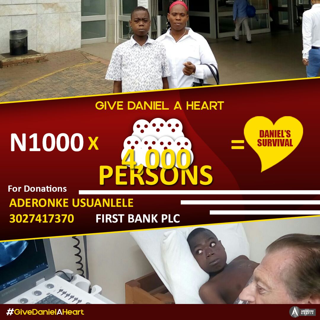 kampusflowz's tweet photo. For enquiries on how to reach Daniel's family Kindly contact Solomon - 08059287731 
Wellington - 08105211220
#GiveDanielAHeart https://t.co/oF5wLWTPY1