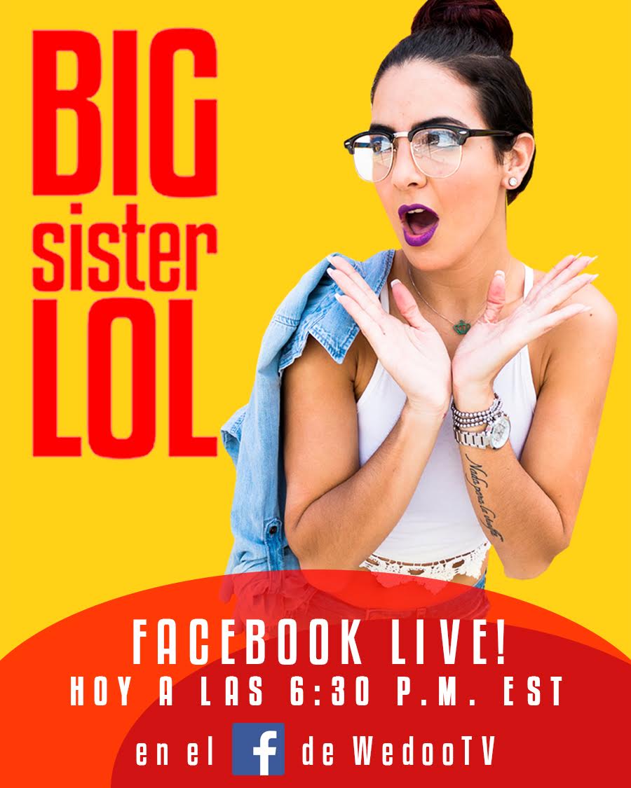wedOOtv's tweet photo. Ya queda poco para el LIVE con @ArzolaDguez Como siempre, a las 6:30 pm EST No se pierdan a la #BigSisterLOL en @wedOOtv https://t.co/LI2rymu1ij