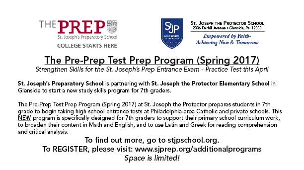 Calling all current 7th grade area boys &amp; girls! Test Prep opportunity! Register today! bit.ly/2jfuqNM <a href="/SJPREP/">St. Joseph's Prep</a>