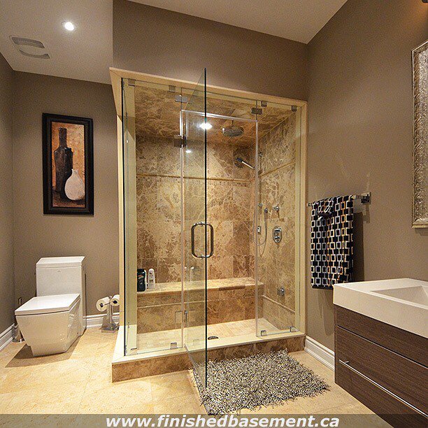 RenoBasement's tweet photo. Loving this #custom #travertine #shower ? Let the #finished #basement #crew help you create your #dream #spa basement #bathroom ! https://t.co/4uc0ZTeiWh
