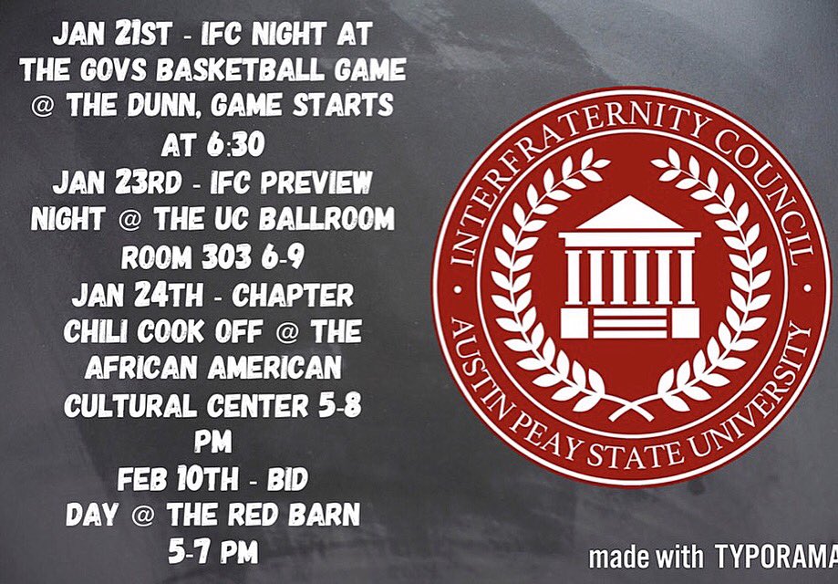 APSU IFC tweet media