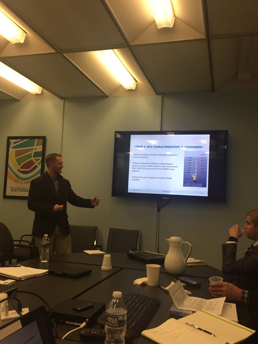 BOEM's Jeff Browning presenting yesterday at USWind's Info Session #3 for the OSW Supply Chain in Salisbury, MD. Over 30 people!#uswindinc