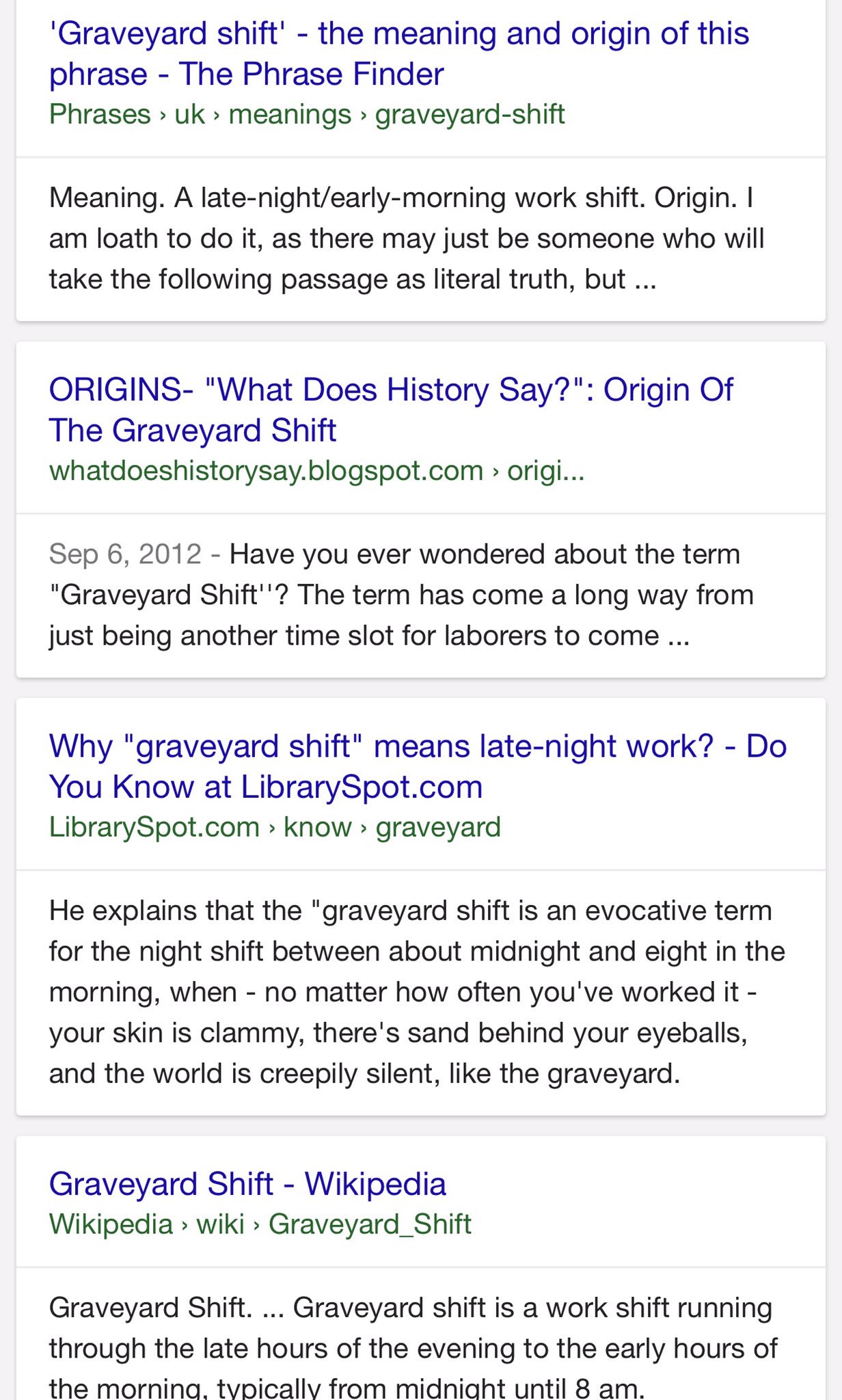 What does graveyard shift. mean? - Definition of graveyard shift