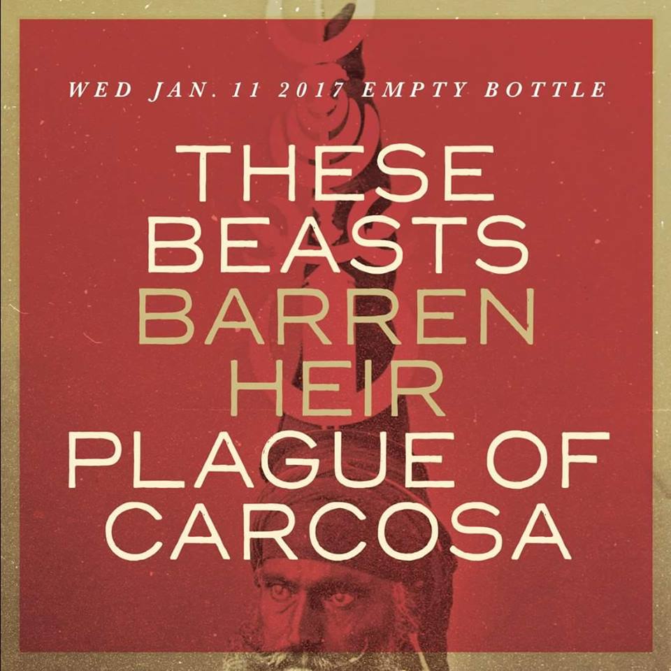 theemptybottle's tweet photo. WED: Heavy trio These Beasts here w. @BarrenHeir &amp; Plague of Carcosa. Get ready for an evening of soul-crushing - https://t.co/OJJEDwYDJ0 https://t.co/iqiT9hvGL6