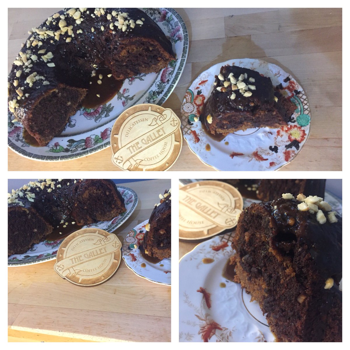 GalleyDeli's tweet photo. #NewYearsResolution #eatmorecake Banana Chocolate Bunt cake with caramel and peanut drizzle!!!! https://t.co/ik0rb3yHDY