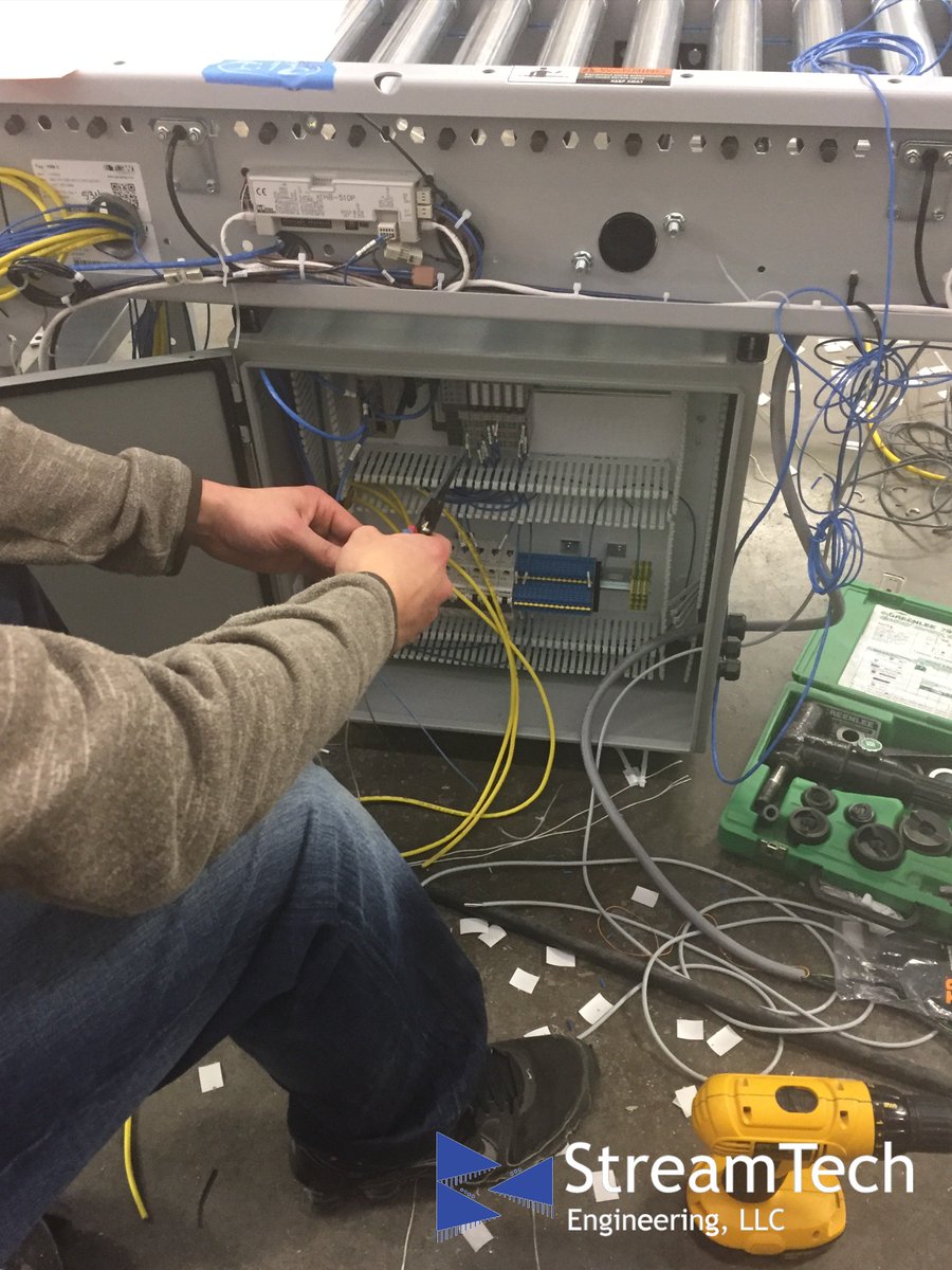 StreamTechEng's tweet image. #TechTuesday Charlie, our Controls Designer, is wiring up one of our projects #StreamTech