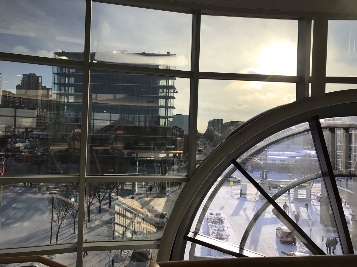 riona_harriott's tweet photo. Shae and I's fav scenic spot doubles as a great study hang above the clouds in the library ⛅️ #BCSC202B #rs #MacEwanU https://t.co/Pkf8BIetNc