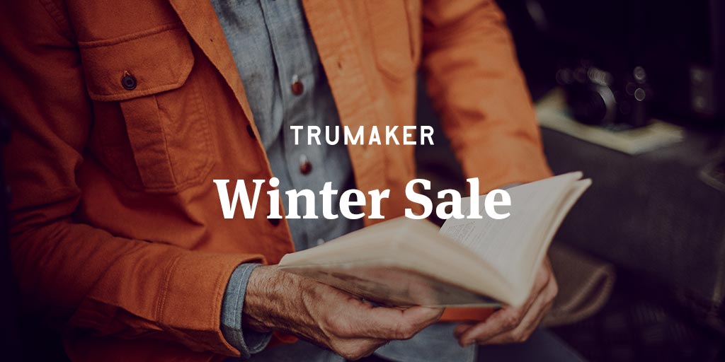 Our #wintersale is on. Use code StockUp20 to get up to 72% off sweaters and our Hunter moleskin camp shirt. trumaker.com/shop/sale