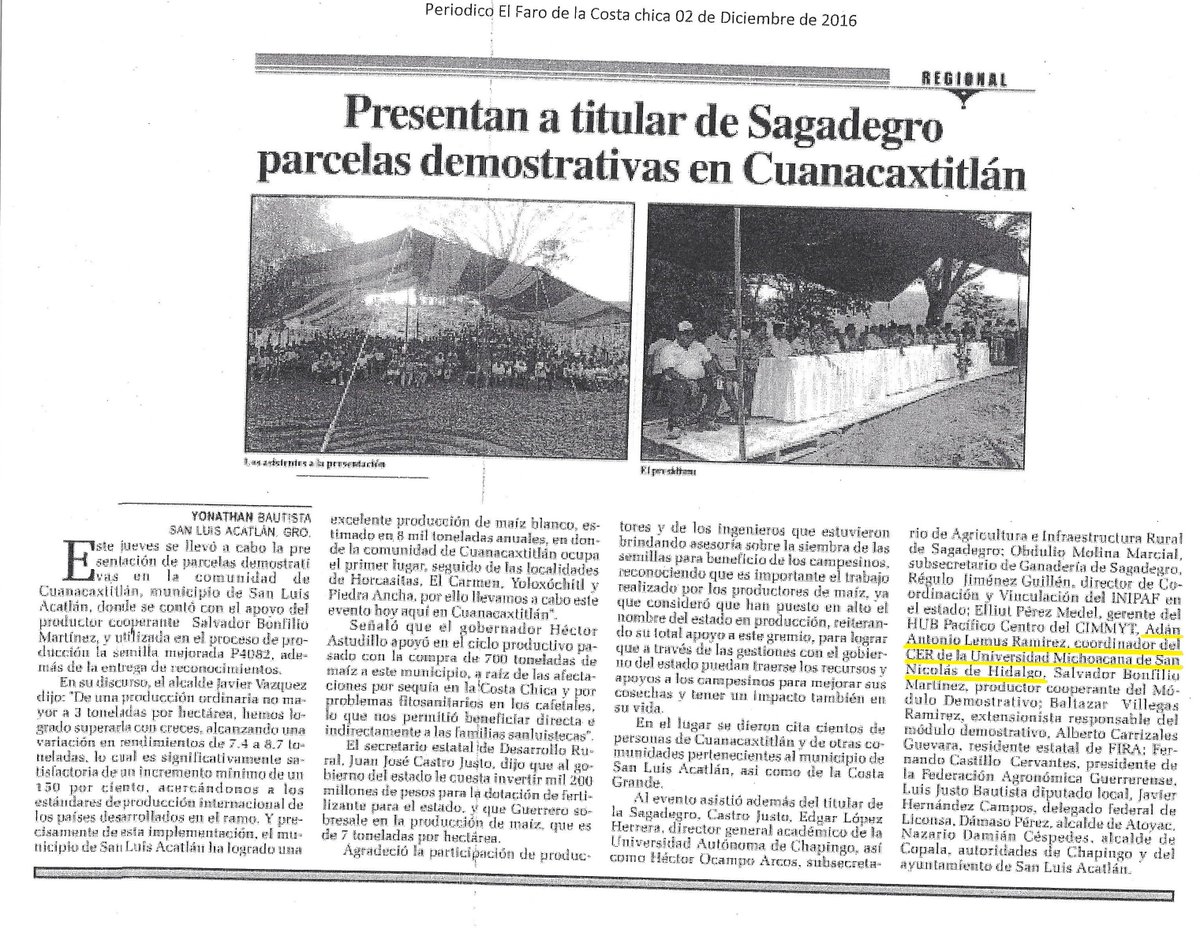 malezalemus's tweet photo. evento regional de parcelas demotrativas en costa chica, estando presentes el CEIR Guerrero UMSNH, @CEIR_UMSNH, @incarural, @Mely_Romero https://t.co/SPPuJV4jkN