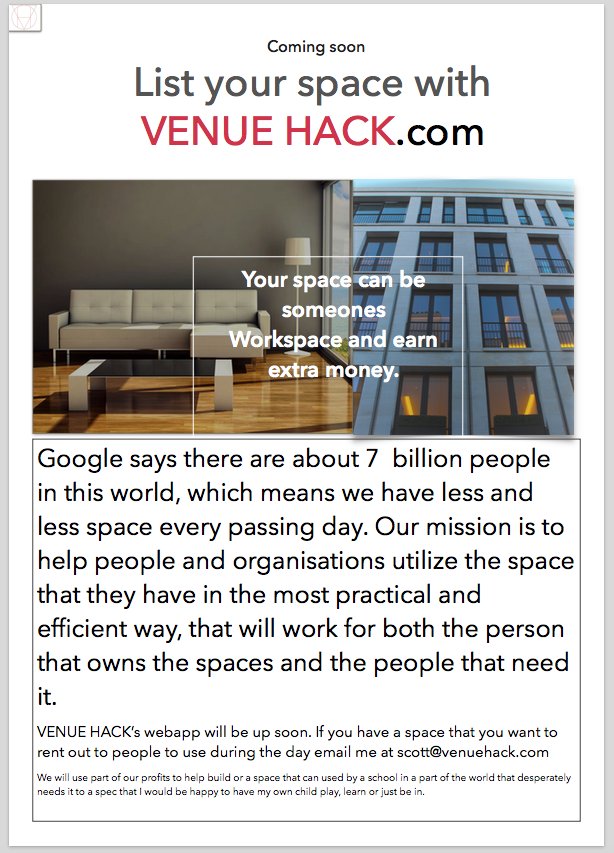 venuehack's tweet photo. Our mission #mission #business #startupuk #growthhacking #SeedFund #venuehack #space #venues #startup #design #investor #virginstartup #No1 https://t.co/1yH0vNy62W